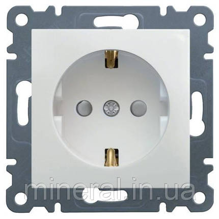Розетка з з/к з захистом контактів Lumina-2, біла, 16А/230В, Hager, (WL1060), фото 1