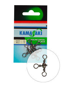 Вертлюг потрійний Energofish Kamasaki Crossline Swivel Black № 6 6шт (82260006)