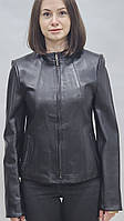 Куртка-косуха из натуральной кожи цвет-чёрный длина 55см 44р 46р