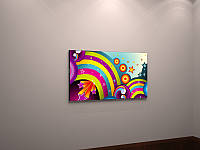 Детская картина для декора интерьера Яркая радуга, Абстракция 60х40см и другие варианты на заказ