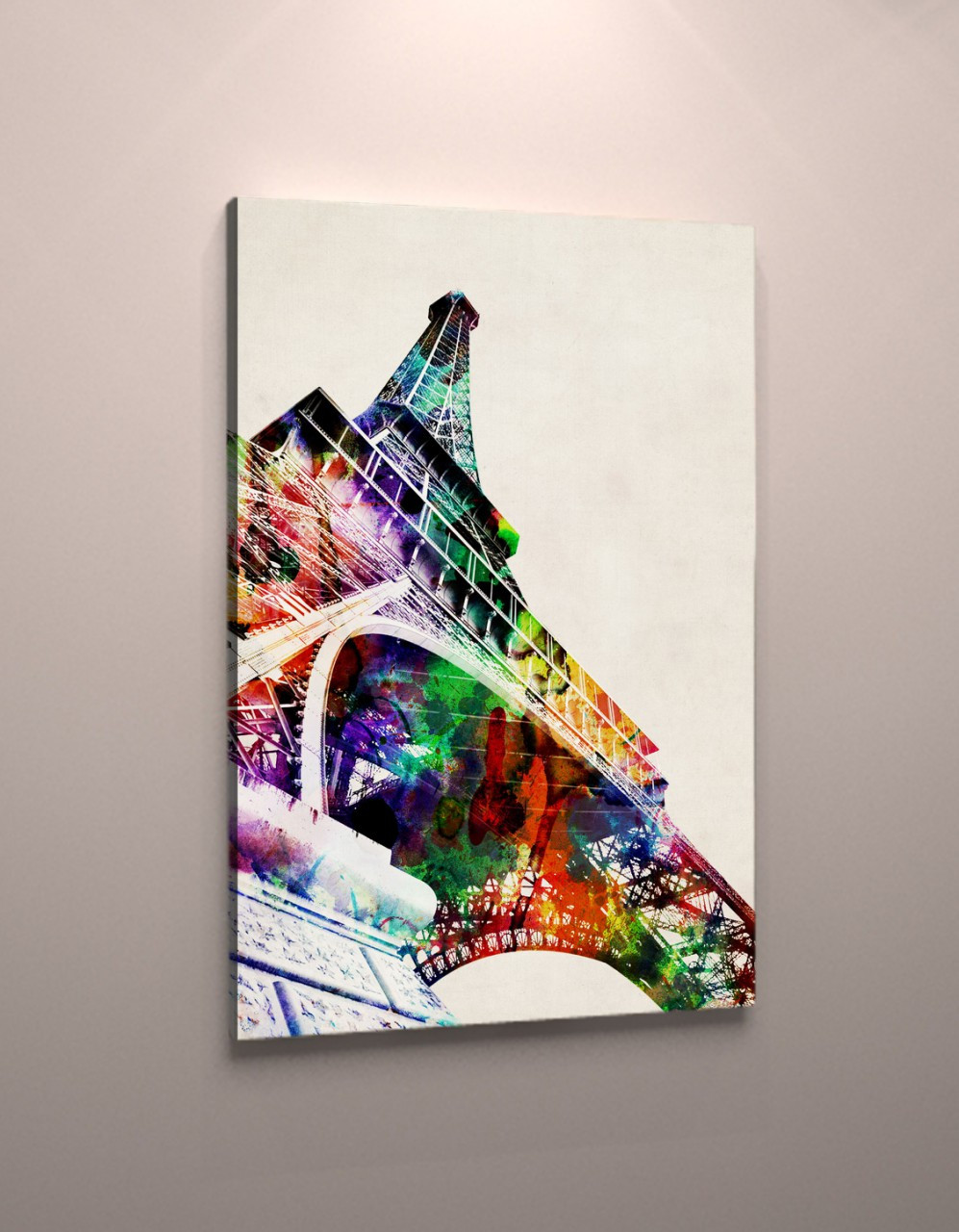 Картина акварельна поп арт ейфелева вежа друк на полотні 60х40