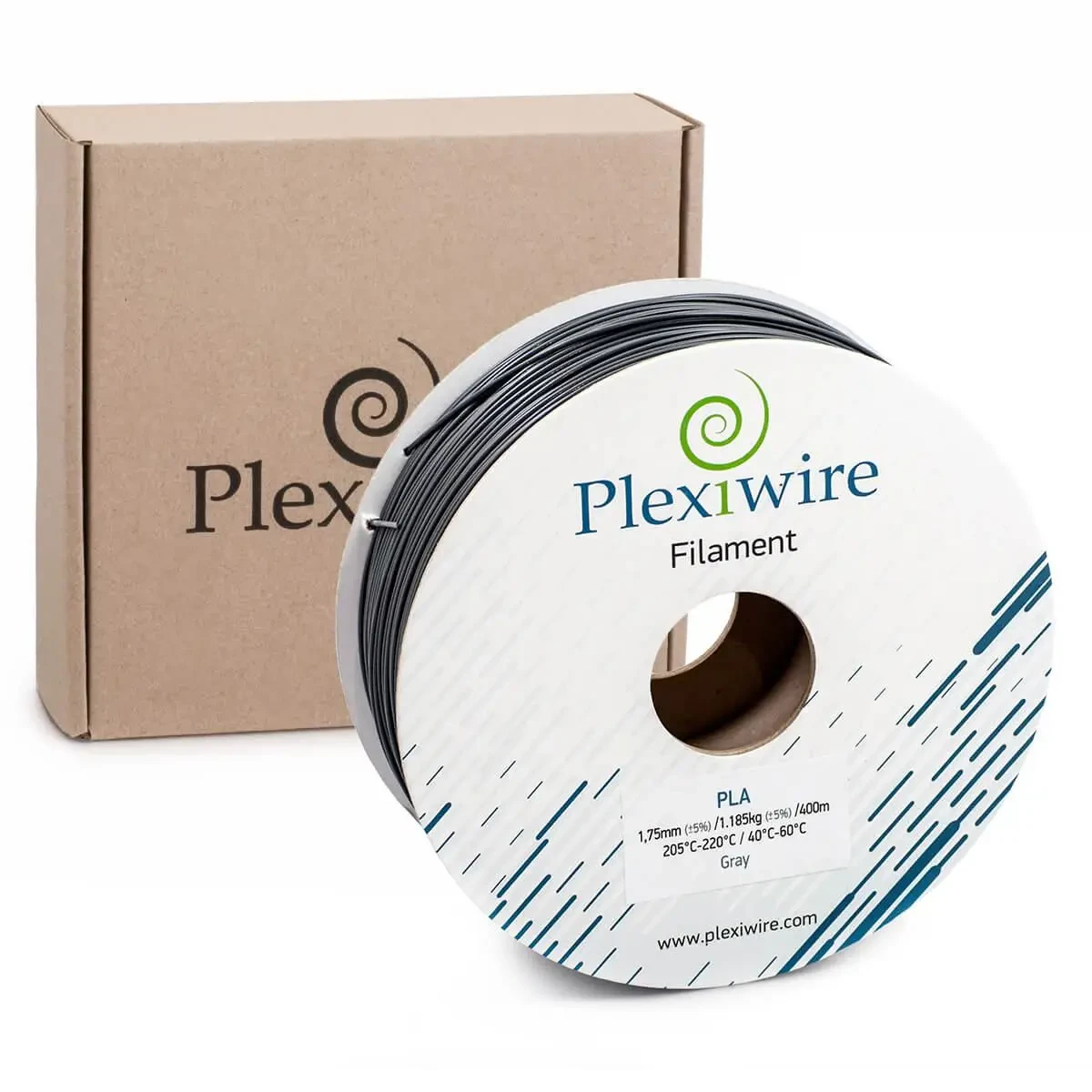 Plexiwire PLA пластик для 3D принтера сірий (300м/0,9 кг)