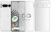 Бронепленка для смартфона Google Pixel 7 Pro Комплект: для Передней и Задней панели полиуретановая SoftGlass