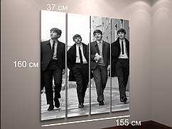 Модульна картина Чорно біла, Бітлс, Загальний габарит 160х155см