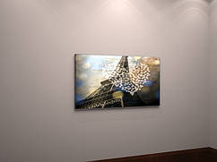 Картина Париж Ейфелева вежа вінтажна ретро друк на полотні 60х40