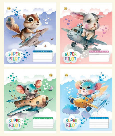 Набір зошитів 12арк. коса лінія Тетрада, уп.25шт. 43110, фото 1