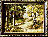 Пейзаж з янтаря " Красивый лес " 15*20 см