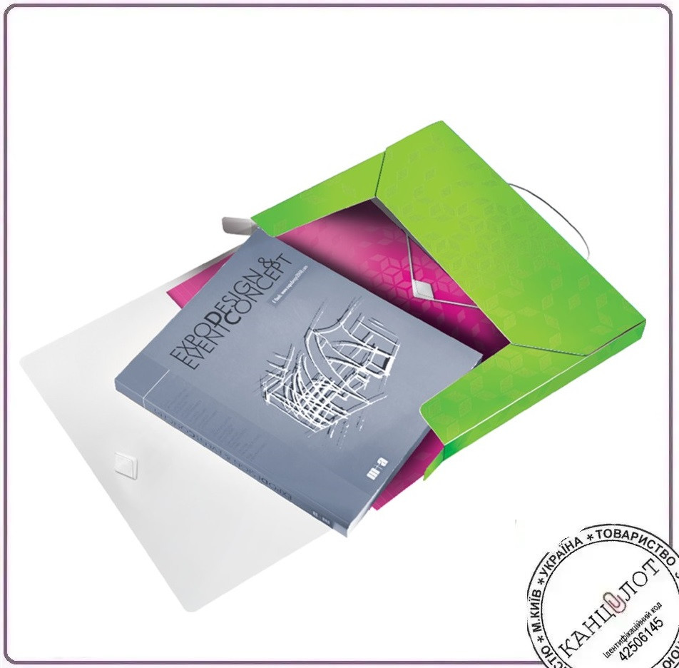 Папка-бокс на резинці LEITZ WOW на 250арк., зелений (4629-00-54), фото 1