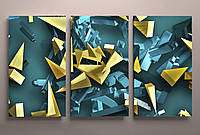 Модульна картина фотодрук на полотні Абстракція Геометричні фігури 90х60 з 3-х частин