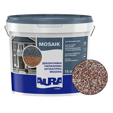 Декоративна силіконова штукатурка "мозаїка" Aura Luxpro Mosaik M10 (1мм), S139, 15кг, фото 2