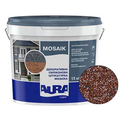 Декоративна силіконова штукатурка "мозаїка" Aura Luxpro Mosaik M10 (1мм), S141, 15кг, фото 2