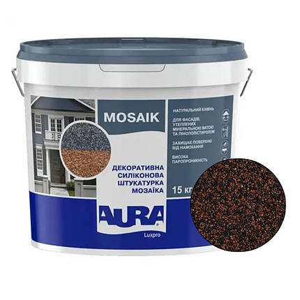 Декоративна силіконова штукатурка "мозаїка" Aura Luxpro Mosaik M10 (1мм), S150, 15кг, фото 2