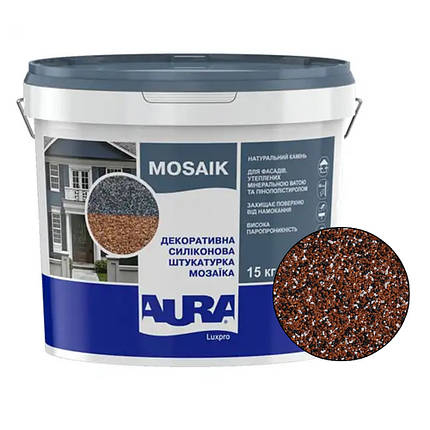 Декоративна силіконова штукатурка "мозаїка" Aura Luxpro Mosaik M10 (1мм), S151, 15кг, фото 2