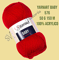 Красная пряжа YarnArt Baby (Ярнарт Беби) 576 темно-красный