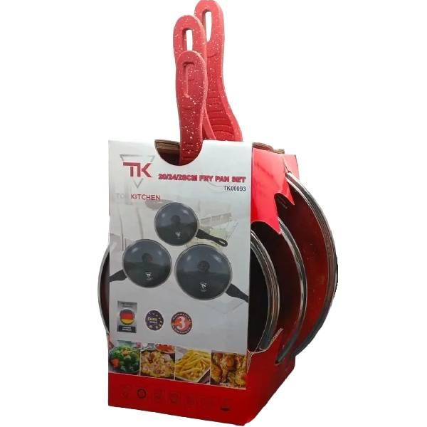 Набір сковорідок із кришками Top Kitchen ТК-00093 Червоний