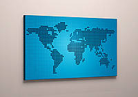 Картина фотодрук на полотні Абстрактна карта світу для офісу 60х40 і інші розміри на замовлення