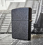 Запальничка Zippo 363 Black Crackle Silver Zippo Logo, фото 5