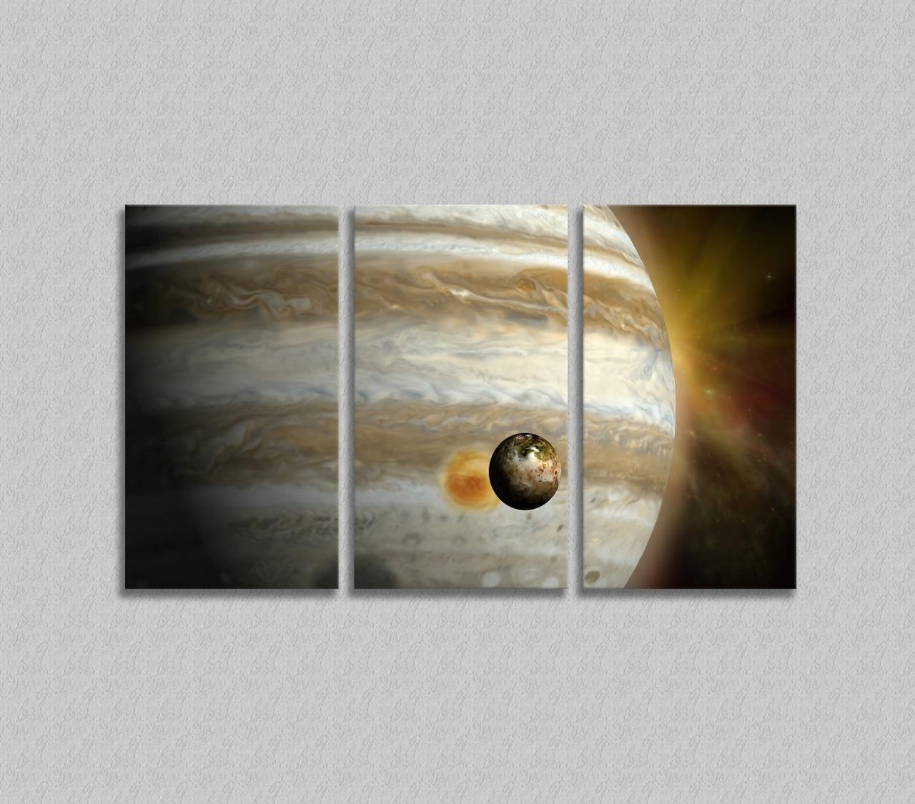 Картина модульна Абстракція Космос Планета 90х60 з 3-х частин