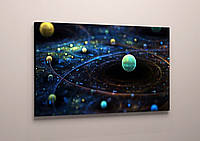 Картина фотопечать на холсте Абстракция Космос Планета Звезды 60х40