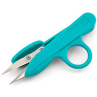 Сниппер, ножницы ниткорезы с кольцом, пластиковый корпус, размер 12,1х3см, 1шт., цвет Бирюзовый