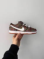 Низкие женские кроссовки Nike SB Dunk Low Paisley Brown. Модные кеды женские Найк СБ Данк.