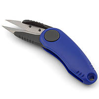Сниппер, ножницы ниткорезы складные, пластиковый корпус, размер 11,8х2,6см, 1шт., цвет Синий