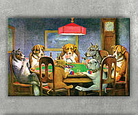 Картина собаки за столом Гра в покер карти Цікаві картини Портрет собак в кімнату Азартні ігри