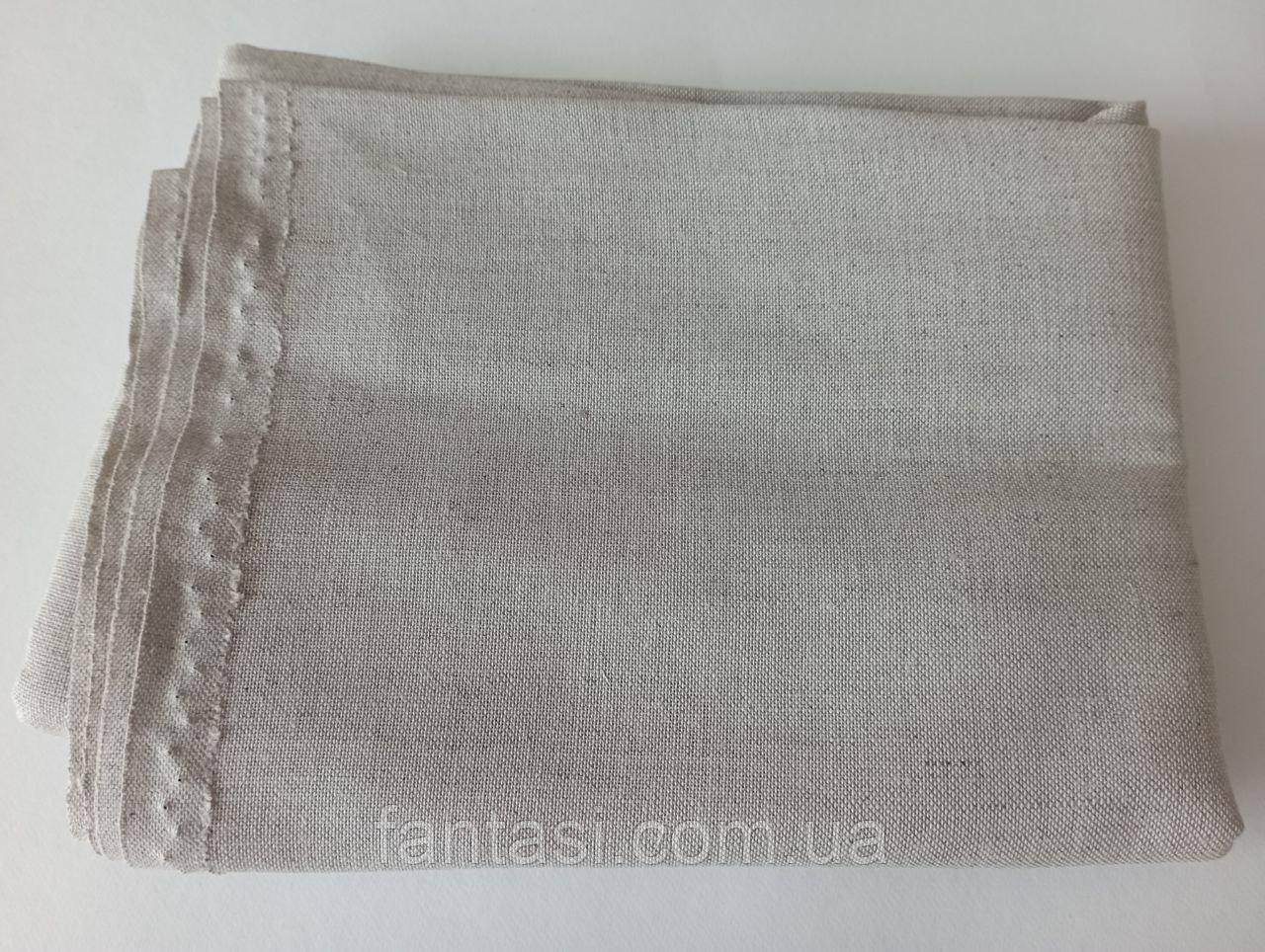 Тканина для вишиванок Кроше сіра (відріз 150х150 см) конопля-бавовна