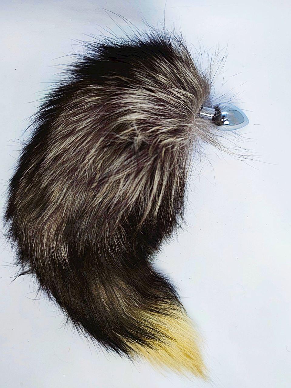 Анальна пробка S з хвостом DS Fetish Anal plug S fox tail black fox, фото 1