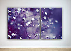 Модульна картина Фіолетові Квіти Фотодрук на полотні Загальний габарит 100х60см