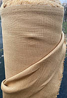 Светло-коричневая платьевая льняная ткань,100% лен