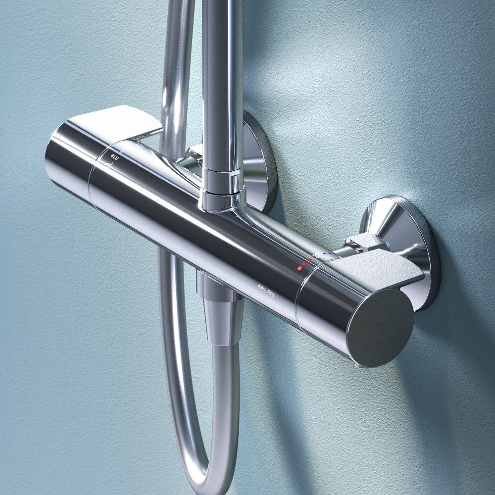 Душ.система: см-ль д/душа з ТМС, душ.штанга, верхній душ 220 мм, ручний ...