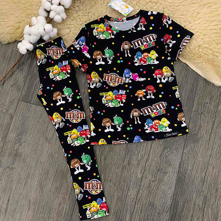 Костюм футболка і лосини M&М's на чорному Five Stars 10681-10684-110p, фото 1