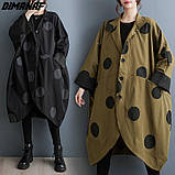 Вєтровка жіноча 50-66 оливкова в горохі Dimanaf, фото 2