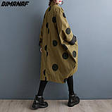 Вєтровка жіноча 50-66 оливкова в горохі Dimanaf, фото 4