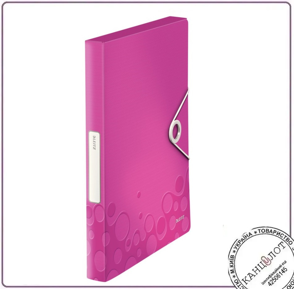 Папка-бокс на резинці LEITZ WOW на 250арк., рожевий (4629-00-23), фото 1