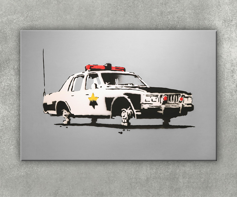 Картина поліцейська машина Поп арт Сучасна картина Поліція Машина поліцейська США Декор на стіну