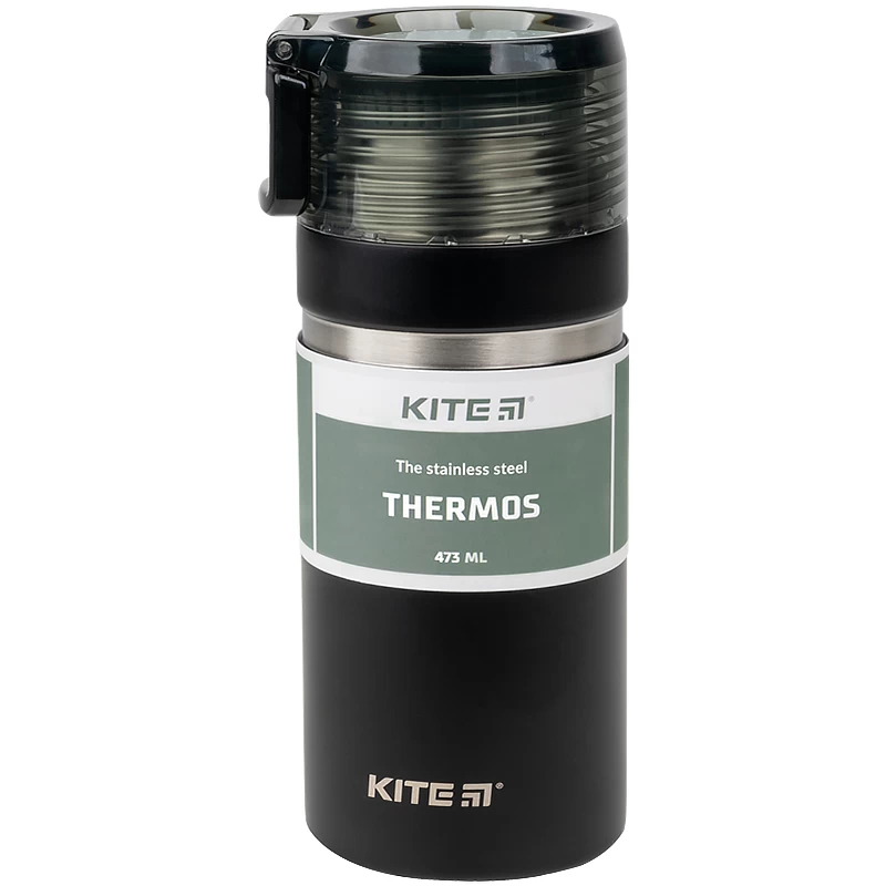 Термос Kite K21-320-03, 473 мл, чорний