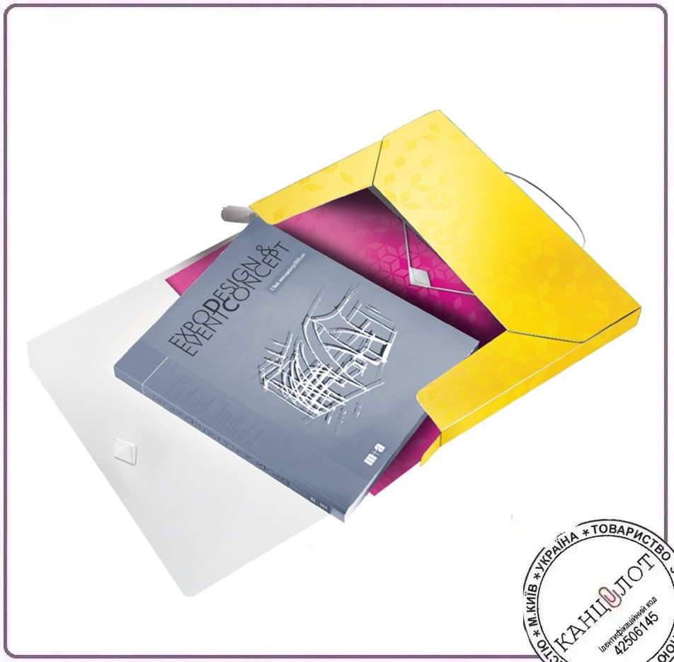 Папка-бокс на резинці LEITZ WOW на 250арк., жовтий (4629-00-16), фото 1