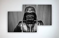 Картина модульная на холсте Звездные войны Star Wars Дарт Вейдер Darth Vader 90х60 из 3х частей