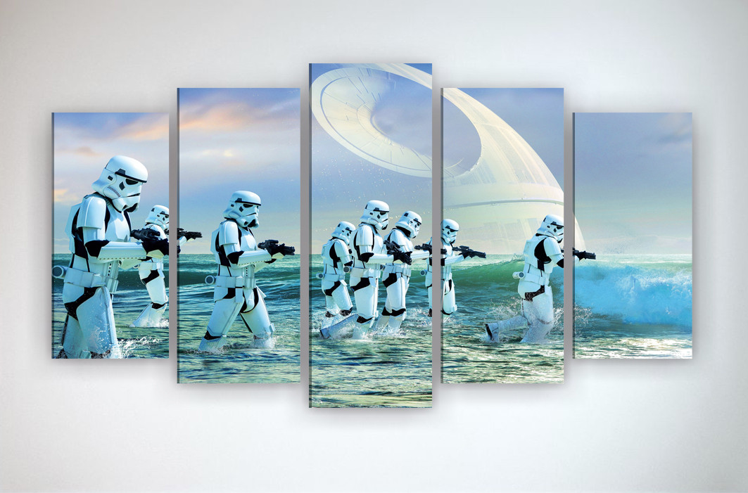 Картина фотопечать на холсте Звездные войны Star Wars Штурмовики 125х70 из 5 частей