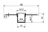 Гнучкий профіль для світлодіодної стрічки під гіпсокартон та штукатурку врізний 50(11х12)х13 мм (планки по 3 метри), фото 3