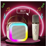 Детский беспроводной караоке микрофон CKS K12 c колонкой, RGB подсветкой,Bluetooth