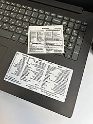 Клейка наклейка для наклейки на клавіатурі з довідником для ПК для ноутбука