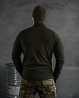 Тактическая флисовка MOTARO Oliva флорк боевая рубашка олива флисовая теплая с липучками под шевроны для ЗСУ L