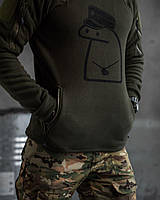 Тактическая флисовка MOTARO Oliva флорк боевая рубашка олива флисовая теплая с липучками под шевроны для ЗСУ