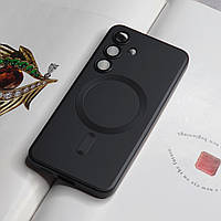 Чохол для Samsung S24. Чорний матовий колір, з захистом камери
