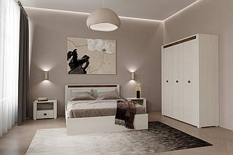 Ліжко LOZ 160 каркас ясен сніжний/дуб ансберг ВМК Україна