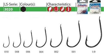 Гачок Gamakatsu LS-3020F N/L Black №10 16шт.