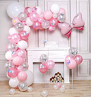 Фотозона для девочки на день рождения из воздушных шаров